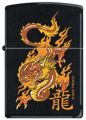 Zippo Lighter - Oriental Dragon Black Matte Zippo Zippo   