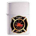 Zippo Lighter - Firefighter Maltese Cross Brushed Chrome Zippo Zippo   