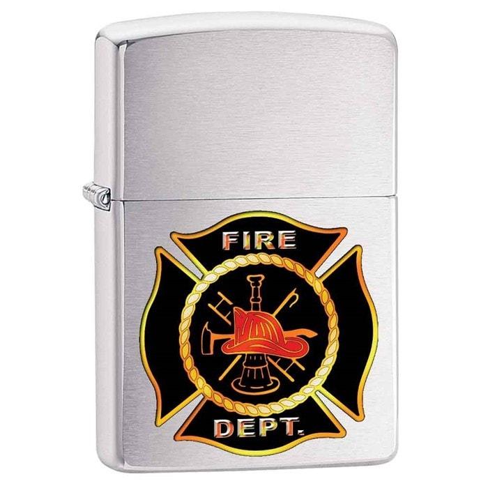 Zippo Lighter - Firefighter Maltese Cross Brushed Chrome Zippo Zippo   