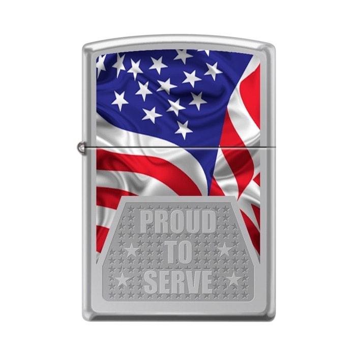Zippo Lighter - Proud To Serve High Polish Chrome Zippo Zippo   