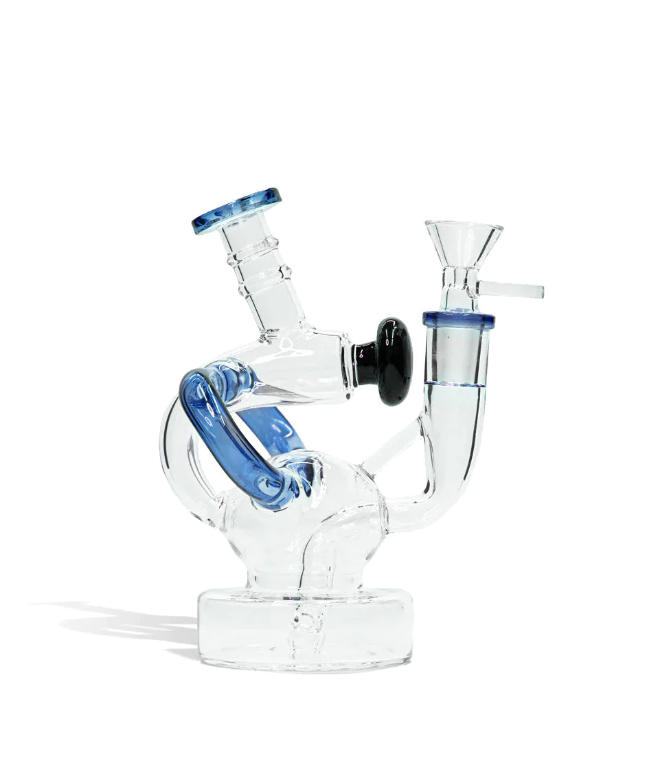 6IN Recycler Oil Rig With 14MM Bowl Cannabis Accessories Lighter USA Blue  