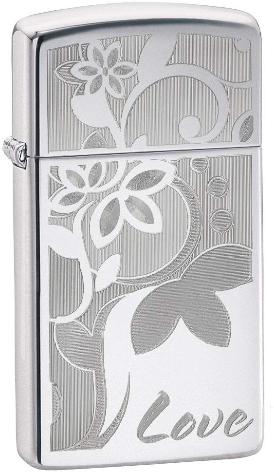 Zippo Lighter - Slim Love and Flowers Zippo Zippo   