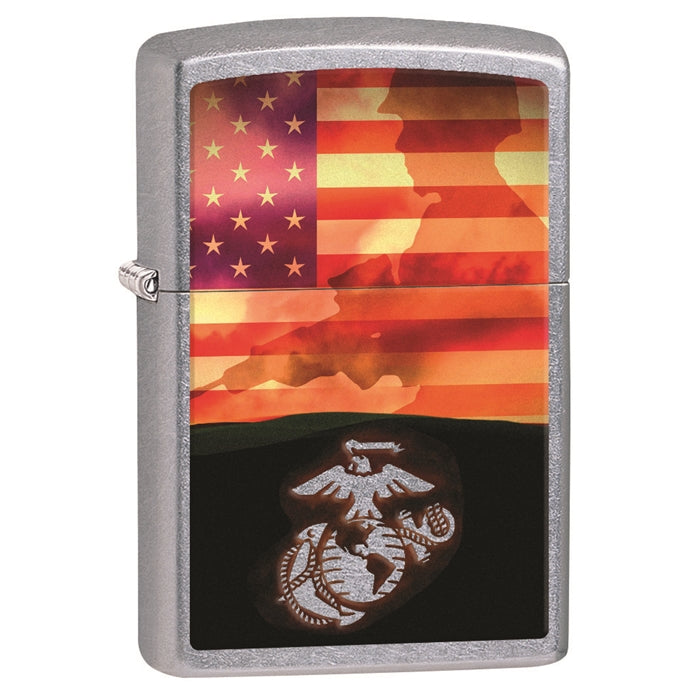 Zippo Lighter - USMC Flag Soldier Zippo Zippo   