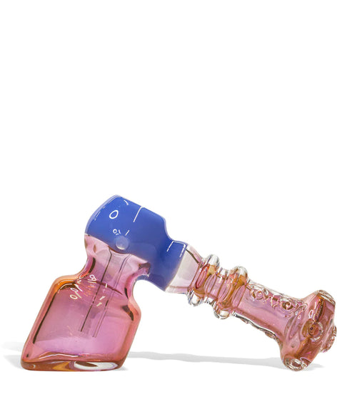 Gold/Purple Hammer Bubbler Glass Pipe - 7 Inch Cannabis Accessories Lighter USA   