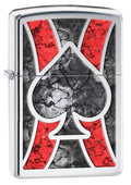 Zippo Lighter - Stained Glass Ace of Spade High Polish Chrome Fusion Zippo Zippo   