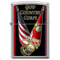 Zippo Lighter - USMC Crossed Flags Zippo Zippo   