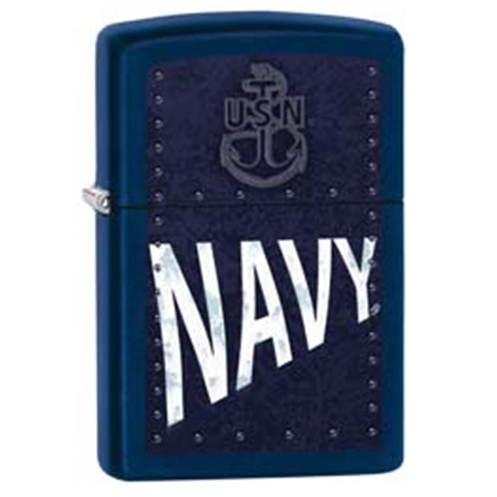 Zippo Lighter - U.S Navy Rivets in Navy Matte Zippo Zippo   