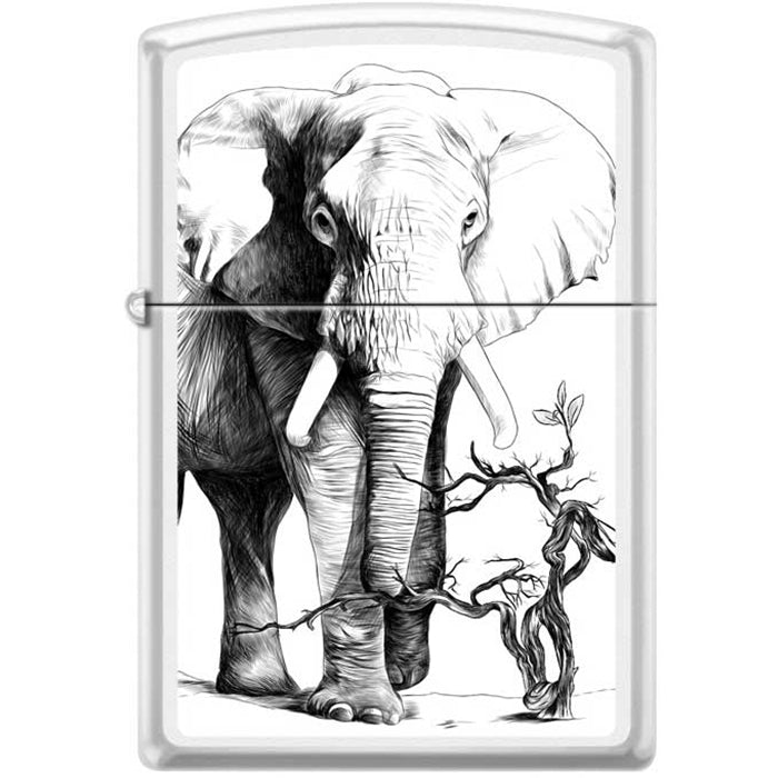 Zippo Lighter - Elephant white matte Zippo Zippo   