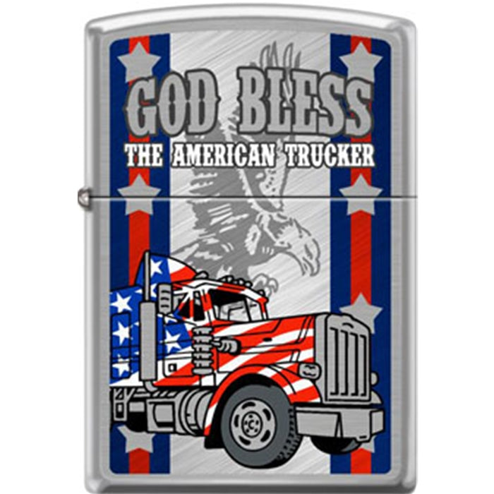Zippo Lighter - God Bless American Trucker Zippo Zippo   