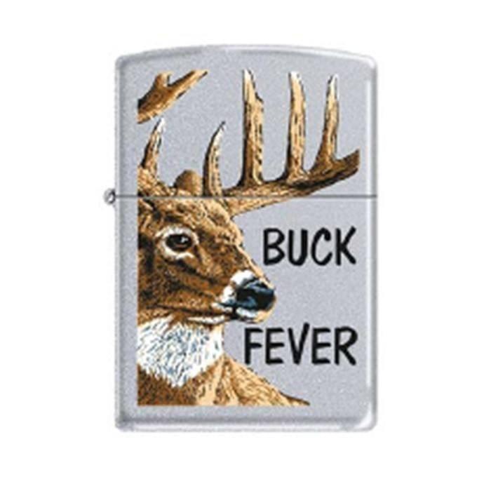 Zippo Lighter - Buck Fever Satin Chrome Zippo Zippo   