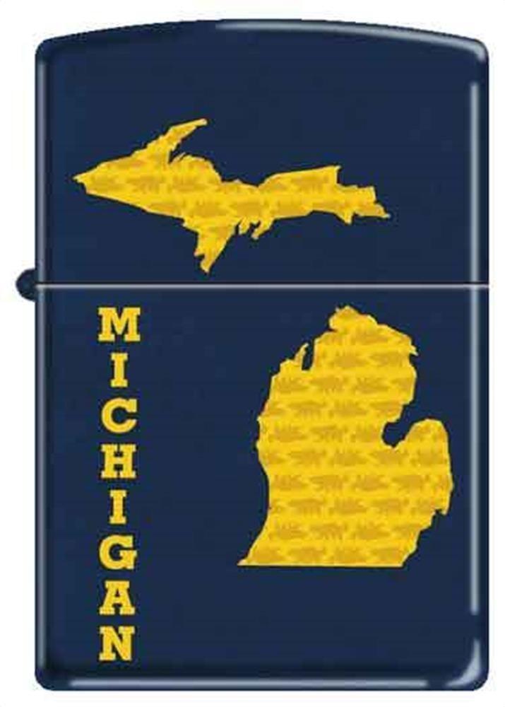 Zippo Lighter - State of Michigan Blue Matte Zippo Zippo   