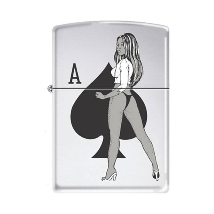 Zippo Lighter - Very Lucky Ace Hi Polish Chrome Zippo Zippo   