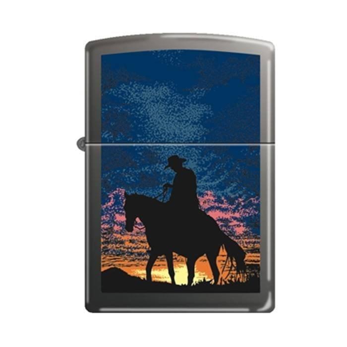 Zippo Lighter - Cowboy Sunset Black Matte Zippo Zippo   