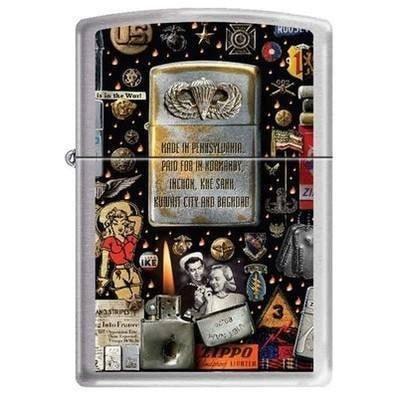 Zippo Lighter - Military Montage High Polished Chrome Zippo Zippo   