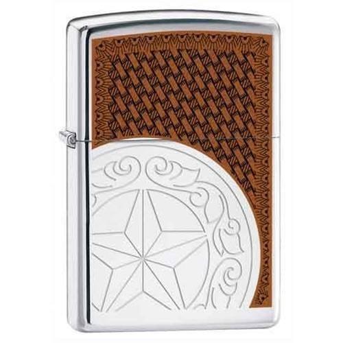 Zippo Lighter - Star Concho High Polish Chrome Zippo Zippo   