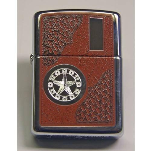 Zippo Lighter - Western Star with Engraving Panel High Polish Chrome Zippo Zippo   