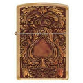 Zippo Lighter - Golden Spade Brushed Brass Zippo Zippo   