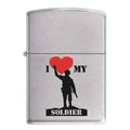 Zippo Lighter - I Love My Soldier Brushed Chrome Zippo Zippo   