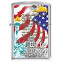Zippo Lighter - We the People Brushed Chrome Zippo Zippo   