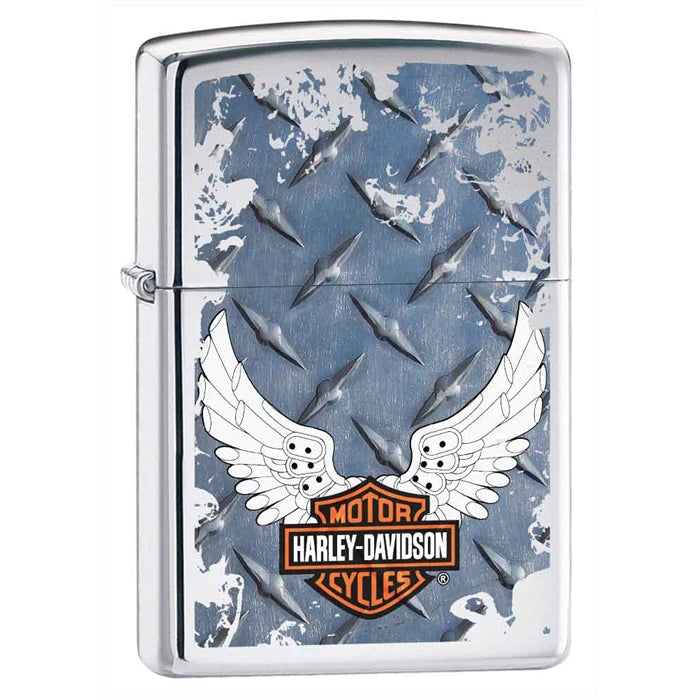 Zippo Lighter - Harley Davidson Diamond Plate High Polish Chrome Zippo Zippo   