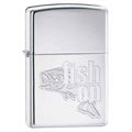 Zippo Lighter - Fish On! High Polish Chrome Zippo Zippo   