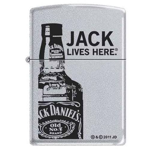 Zippo Lighter - Jack Lives Here Satin Chrome Zippo Zippo   