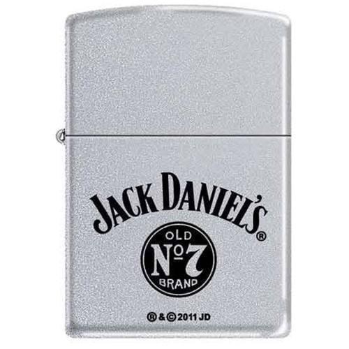Zippo Lighter - Jack Daniel's Old No 7  Satin Chrome Zippo Zippo   