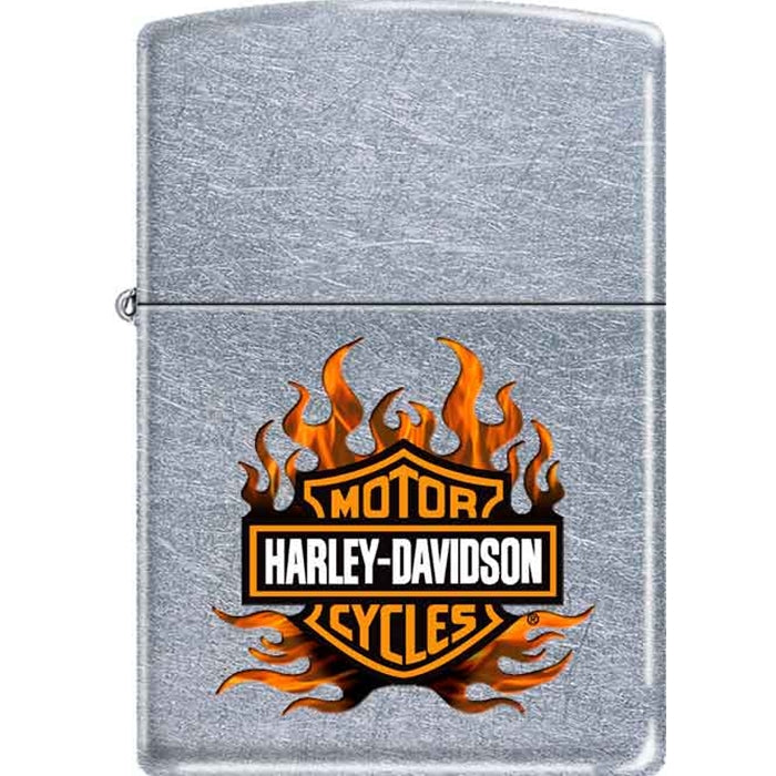 Zippo Lighter - Harley Davidson Flame Street Chrome Zippo Zippo   