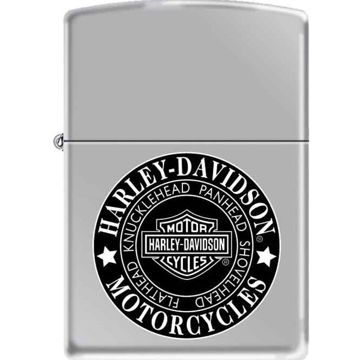 Zippo Lighter - Harley Davidson Knucklehead Brushed Chrome Zippo Zippo   