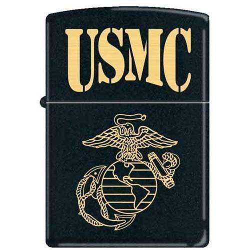 Zippo Lighter - USMC Black Matte Zippo Zippo   