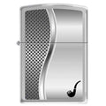 Zippo Lighter - Pipe Lighter Checkered Brushed Chrome Zippo Zippo   