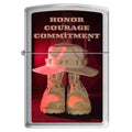 Zippo Lighter - Honor Courage Commitment  HP Chrome Zippo Zippo   