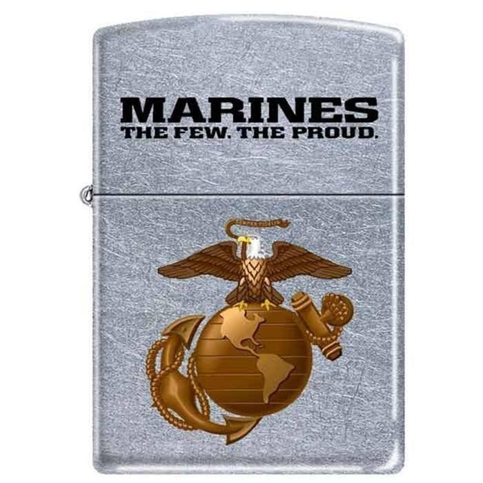 Zippo Lighter - Marines The Few. The Proud. Street Chrome Zippo Zippo   