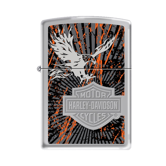 Zippo Lighter - Harley Davidson Eagle High Polish Chrome Zippo Zippo   