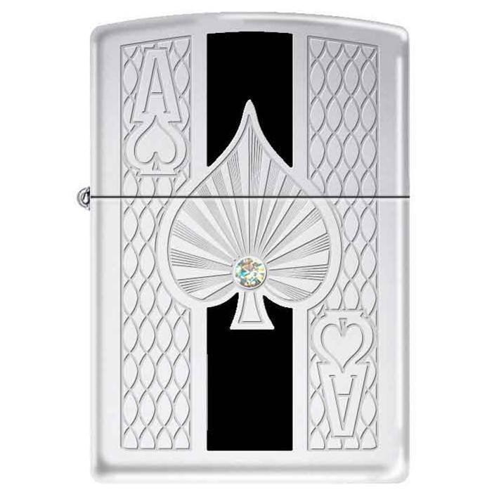 Zippo Lighter - Deep Pockets Heavy Walled Armor w/ Swarovski Crystal Zippo Zippo   