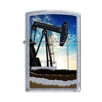 Zippo Lighter - Oil Well Street Chrome Zippo Zippo   