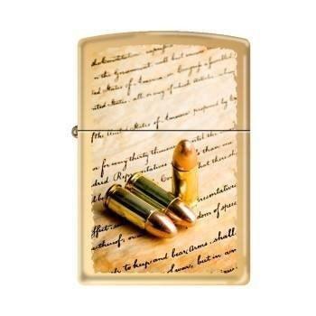 Zippo Lighter - 2nd Amendment High Polish Brass Zippo Zippo   