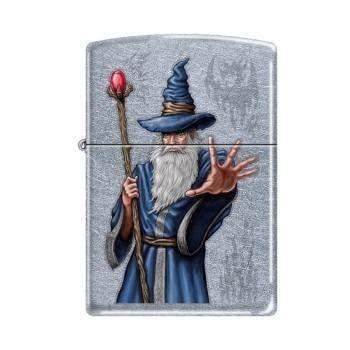 Zippo Lighter - Wizard with Staff Street Chrome Zippo Zippo   