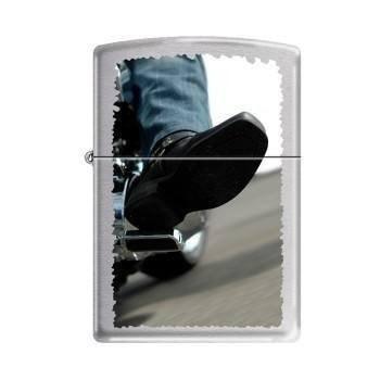 Zippo Lighter - Biker Boot Brushed Chrome Zippo Zippo   
