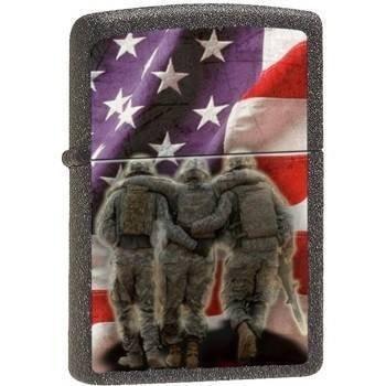 Zippo Lighter - 3 Soldiers No One Get Left Behind Ironstone Zippo Zippo   