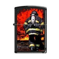 Zippo Lighter - Into the Flames Black Crackle Zippo Zippo   