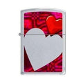 Zippo Lighter - Hearts Satin Chrome Zippo Zippo   