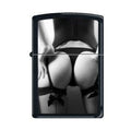 Zippo Lighter - View From Behind Black & White Black Matte Zippo Zippo   