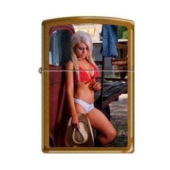 Zippo Lighter - Sexy Cowgirl Red Top Toffee Zippo Zippo   