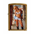 Zippo Lighter - Sexy Cowgirl White Top White Toffee Zippo Zippo   
