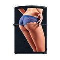 Zippo Lighter - Sexy Girl in Blue Panties Black Matte Zippo Zippo   