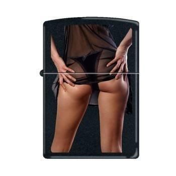 Zippo Lighter - Sexy Girl with Black Panties Black Matte Zippo Zippo   