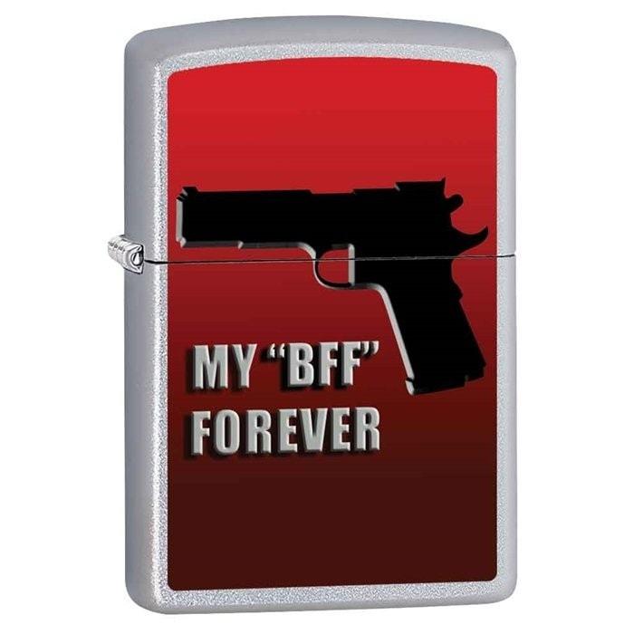 Zippo Lighter - My BFF Forever Satin Chrome Zippo Zippo   