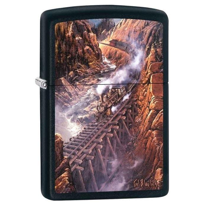 Zippo Lighter - Black Canyon Express Black Matte Zippo Zippo   
