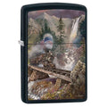 Zippo Lighter - Flag Train Black Matte Zippo Zippo   